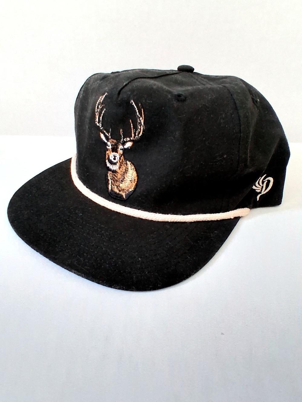 Duck Camp Whitetail Buck Snapback Rope Hat Black - Picture 2 of 6